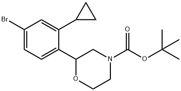 tert-butyl 2-(4-bromo-2-cyclopropylphenyl)morpholine-4-carboxylate 化学構造式