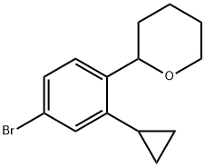2-(4-bromo-2-cyclopropylphenyl)tetrahydro-2H-pyran Struktur