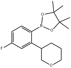 2-(4-fluoro-2-(tetrahydro-2H-pyran-3-yl)phenyl)-4,4,5,5-tetramethyl-1,3,2-dioxaborolane Structure
