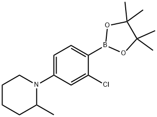 2-Chloro-4-(2-methylpiperidin-1-yl)phenylboronic acid pinacol ester Structure