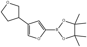 4,4,5,5-tetramethyl-2-(4-(tetrahydrofuran-3-yl)furan-2-yl)-1,3,2-dioxaborolane 化学構造式