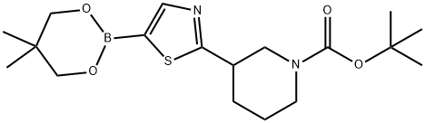 2-(N-Boc-Piperidin-3-yl)thiazole-5-boronic acid neopentylglycol ester Struktur