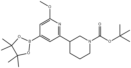 2-Methoxy-6-(N-Boc-piperidin-3-yl)pyridine-4-boronic acid  pinacol esier 结构式