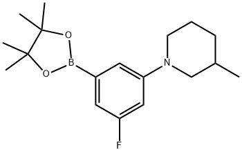 1-(3-fluoro-5-(4,4,5,5-tetramethyl-1,3,2-dioxaborolan-2-yl)phenyl)-3-methylpiperidine Structure