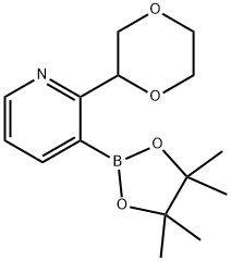 2-(1,4-Dioxan-2-yl)pyridine-3-boronic acid pinacol ester,2223003-94-7,结构式