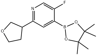 5-fluoro-2-(tetrahydrofuran-3-yl)-4-(4,4,5,5-tetramethyl-1,3,2-dioxaborolan-2-yl)pyridine Struktur