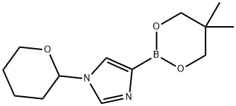 N-(Oxan-2-yl)imidazole-4-boronic acid neopentylglycol ester Structure