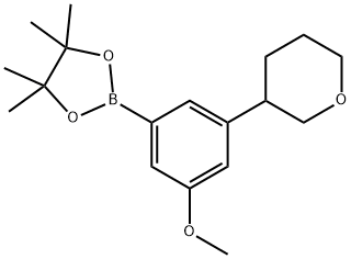 2-(3-methoxy-5-(tetrahydro-2H-pyran-3-yl)phenyl)-4,4,5,5-tetramethyl-1,3,2-dioxaborolane Structure