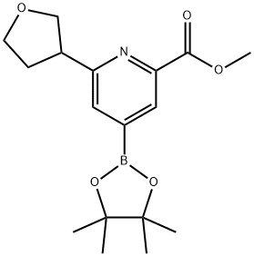 methyl 6-(tetrahydrofuran-3-yl)-4-(4,4,5,5-tetramethyl-1,3,2-dioxaborolan-2-yl)picolinate,2223006-42-4,结构式
