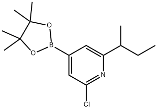 2-Chloro-6-(sec-butyl)pyridine-4-boronic acid pinacol ester 化学構造式