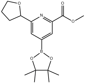 methyl 6-(tetrahydrofuran-2-yl)-4-(4,4,5,5-tetramethyl-1,3,2-dioxaborolan-2-yl)picolinate Structure