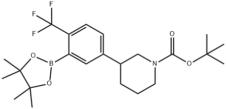 2-Trifluoromethyl-5-(N-Boc-piperidin-3-yl)phenylboronic acid pinacol ester Structure