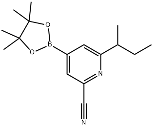 2-(sec-Butyl)-6-cyanopyridine-4-boronic acid pinacol ester 结构式