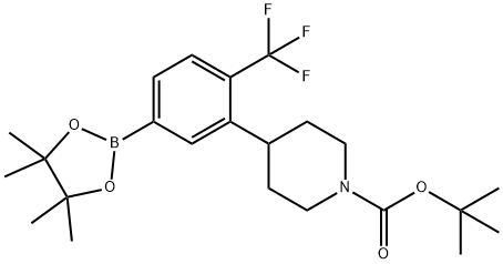 3-(N-Boc-Piperidin-4-yl)-4-trifluoromethylphenylboronic acid pinacol ester Struktur