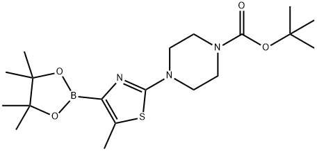 5-Methyl-2-(N-Boc-piperazin-1-yl)thiazole-4-boronic acid pinacol ester Struktur