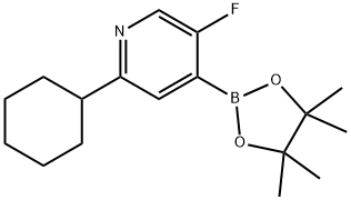 2-cyclohexyl-5-fluoro-4-(4,4,5,5-tetramethyl-1,3,2-dioxaborolan-2-yl)pyridine Structure