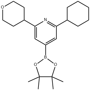 2-Cyclohexyl-6-(oxan-4-yl)pyridine-4-boronic acid pinacol ester,2223011-64-9,结构式