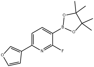 2-Fluoro-6-(3-furyl)pyridine-3-boronic acid pinacol ester Structure