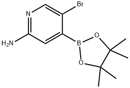 2-Amino-5-bromopyridine-4-boronic acid pinacol ester,2223027-23-2,结构式