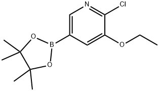 2-氯-3-乙氧基-5-(四甲基-1,3,2-二氧杂硼环戊烷-2-基)吡啶,2223029-21-6,结构式