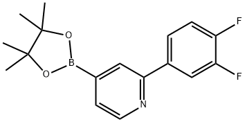2-(3,4-difluorophenyl)-4-(4,4,5,5-tetramethyl-1,3,2-dioxaborolan-2-yl)pyridine Struktur