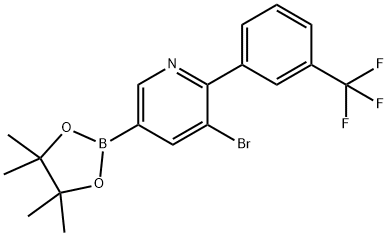 5-Bromo-6-(3-trifluoromethylphenyl)pyridine-3-boronic acid pinacol ester Structure