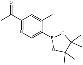 1-(4-methyl-5-(4,4,5,5-tetramethyl-1,3,2-dioxaborolan-2-yl)pyridin-2-yl)ethan-1-one 化学構造式