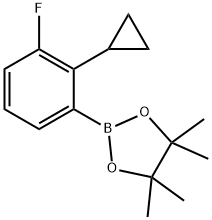 2-(2-环丙基-3-氟苯基)-4,4,5,5-四甲基-1,3,2-二氧硼杂环戊烷, 2223030-14-4, 结构式