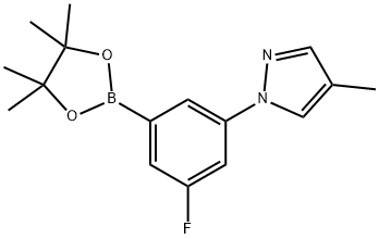 1-(3-fluoro-5-(4,4,5,5-tetramethyl-1,3,2-dioxaborolan-2-yl)phenyl)-4-methyl-1H-pyrazole,2223030-31-5,结构式