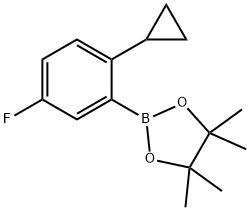 2-(2-cyclopropyl-5-fluorophenyl)-4,4,5,5-tetramethyl-1,3,2-dioxaborolane Struktur