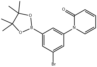 3-Bromo-5-(1H-pyridin-2-one)phenylboronic acid pinacol ester 化学構造式