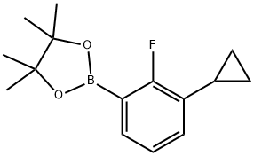 2-(3-cyclopropyl-2-fluorophenyl)-4,4,5,5-tetramethyl-1,3,2-dioxaborolane Struktur