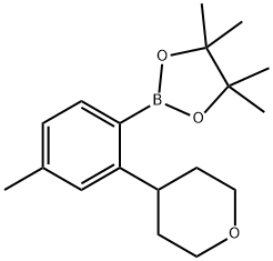 4,4,5,5-tetramethyl-2-(4-methyl-2-(tetrahydro-2H-pyran-4-yl)phenyl)-1,3,2-dioxaborolane,2223032-06-0,结构式