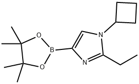 1-cyclobutyl-2-ethyl-4-(4,4,5,5-tetramethyl-1,3,2-dioxaborolan-2-yl)-1H-imidazole 化学構造式