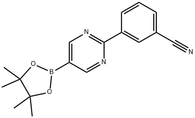 2-(3-Cyanophenyl)pyrimidine-5-boronic acid pinacol ester 结构式