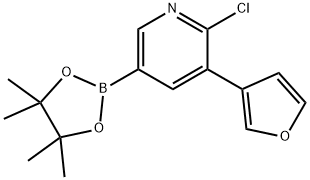 6-Chloro-5-(3-furyl)pyridine-3-boronic acid pinacol ester Structure