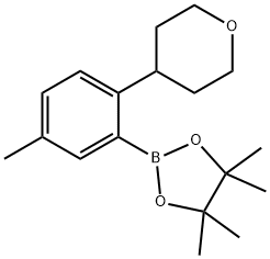 4,4,5,5-tetramethyl-2-(5-methyl-2-(tetrahydro-2H-pyran-4-yl)phenyl)-1,3,2-dioxaborolane 结构式