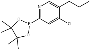 4-Chloro-5-(n-propyl)pyridine-2-boronic acid pinacol ester 化学構造式