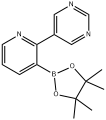 2-(5-Pyrimidyl)pyridine-3-boronic acid pinacol ester,2223039-26-5,结构式