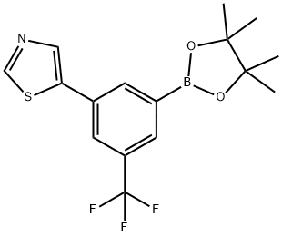 3-(Thiazol-5-yl)-5-trifluoromethylphenylboronic acid pinacol ester 结构式