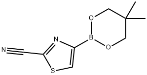 2-Cyanothiazole-4-boronic acid neopentylglycol ester 化学構造式