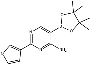 4-Amino-2-(3-furyl)pyrimidine-5-boronic acid pinacol ester 化学構造式