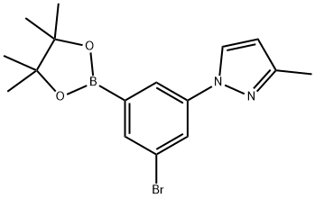 3-Bromo-5-(3-methyl-1H-pyrazol-1-yl)phenylboronic acid pinacol ester Struktur