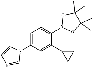 2-Cyclopropyl-4-(1H-imidazol-1-yl)phenylboronic acid pinacol ester Struktur
