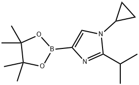 1-cyclopropyl-2-isopropyl-4-(4,4,5,5-tetramethyl-1,3,2-dioxaborolan-2-yl)-1H-imidazole Structure