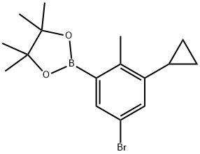 3-Bromo-5-cyclopropyl-6-methylphenylboronic acid pinacol ester Struktur