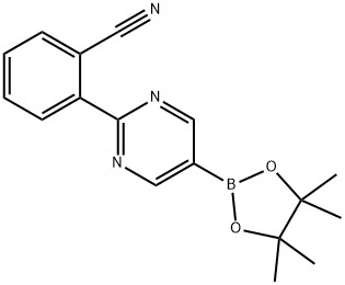 2-(2-Cyanophenyl)pyrimidine-5-boronic acid pinacol ester 化学構造式