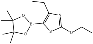 4-Ethyl-2-ethoxythiazole-5-boronic acid pinacol ester 化学構造式