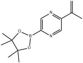 2-(prop-1-en-2-yl)-5-(4,4,5,5-tetramethyl-1,3,2-dioxaborolan-2-yl)pyrazine 化学構造式