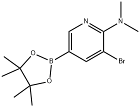 5-Bromo-6-dimethylaminopyridine-3-boronic acid pinacol ester,2223045-64-3,结构式